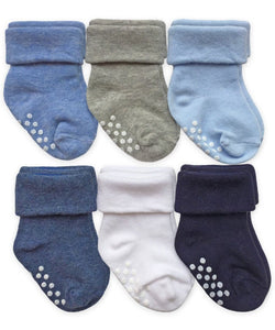 Jefferies Socks Boy Non-Skid Turn Cuff Socks