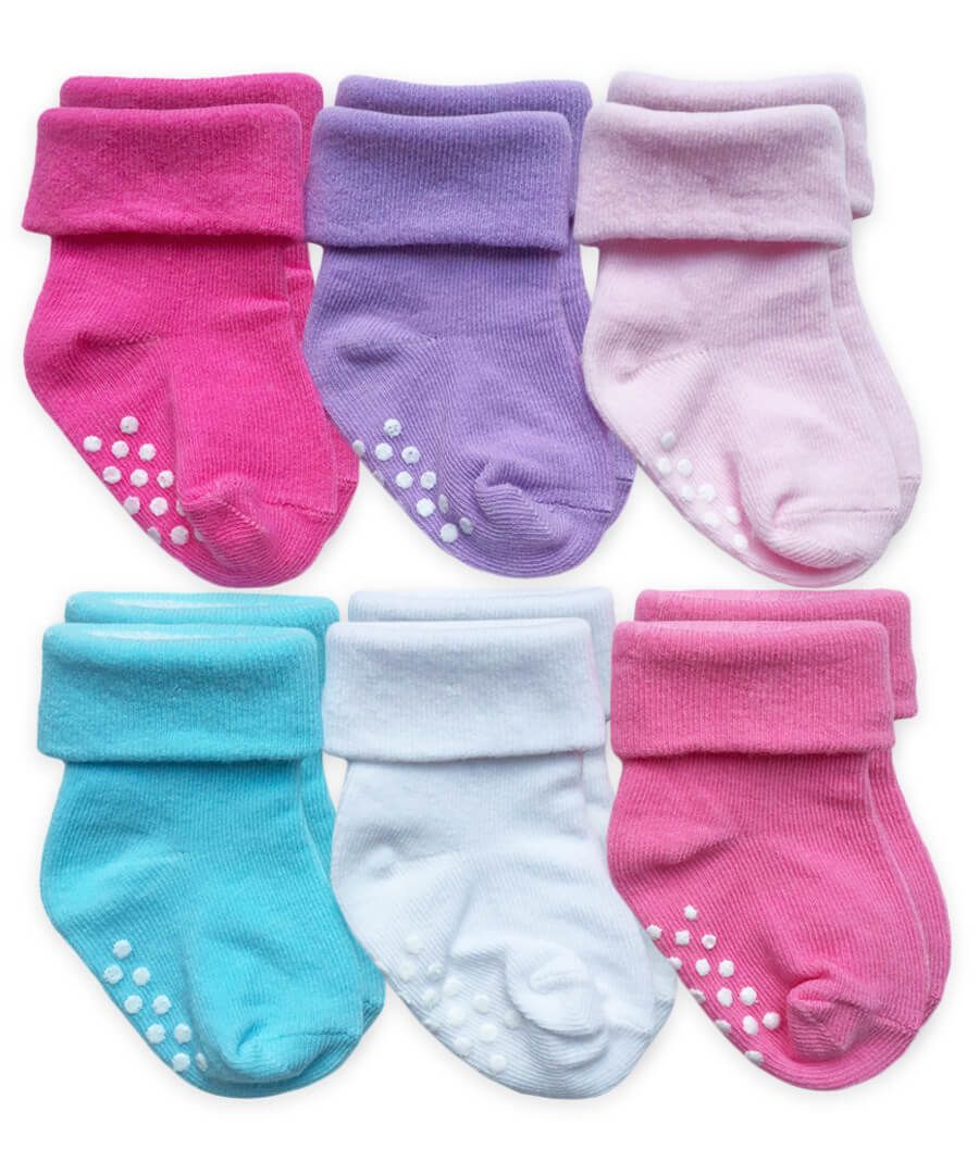 Jefferies Socks Girl Non-Skid Turn Cuff Socks