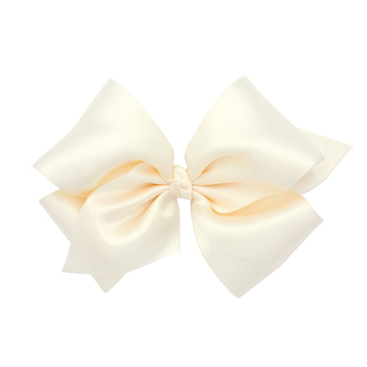 Wee Ones King French Satin Hair Bow (Knot Wrap)- Barrette