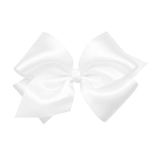 Wee Ones King French Satin Hair Bow (Knot Wrap)- Barrette
