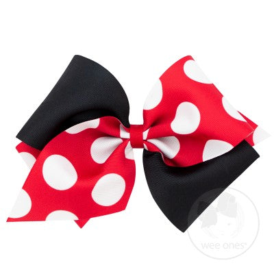 Wee Ones Wide King Two-Tone Dot Print Bow