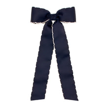 Load image into Gallery viewer, Wee Ones Medium Grosgrain Moonstitch Hair Bowtie with Knot Wrap and Streamer Tails