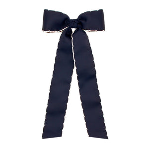 Wee Ones Medium Grosgrain Moonstitch Hair Bowtie with Knot Wrap and Streamer Tails