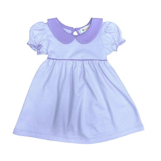 Luigi Striped Gathered Sleeve Dress