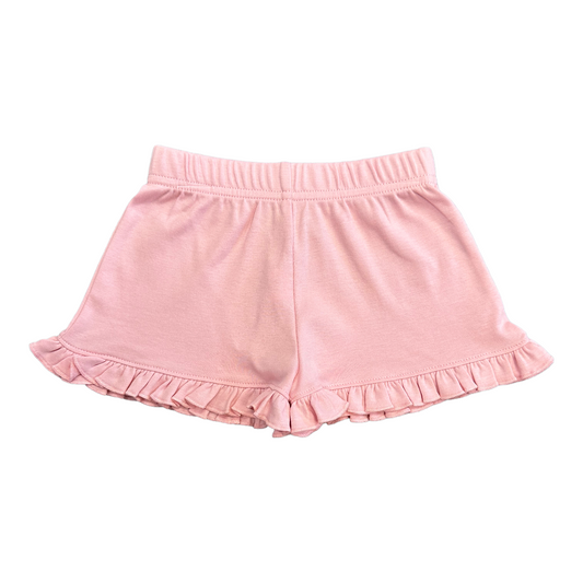 Luigi Solid Cotton Short With Ruffled Trim