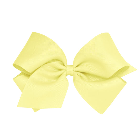 Wee Ones King Classic Grosgrain Hair Bow (Plain Wrap) On Pinch Clip