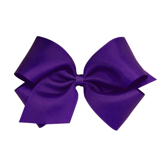 Wee Ones King Classic Grosgrain Hair Bow (Plain Wrap)- Pinch Clip