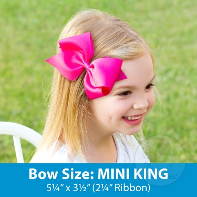 Wee Ones Mini King Classic Grosgrain Hair Bow- Pinch Clip