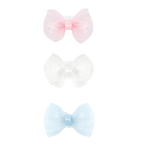 Wee Ones Baby Organza Bowties on Velcro