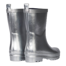 Load image into Gallery viewer, Hatley Silver Shimmer Rain Boots