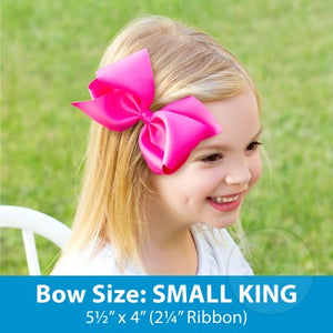 Wee Ones Small King French Satin Hair Bow - Pinch Clip