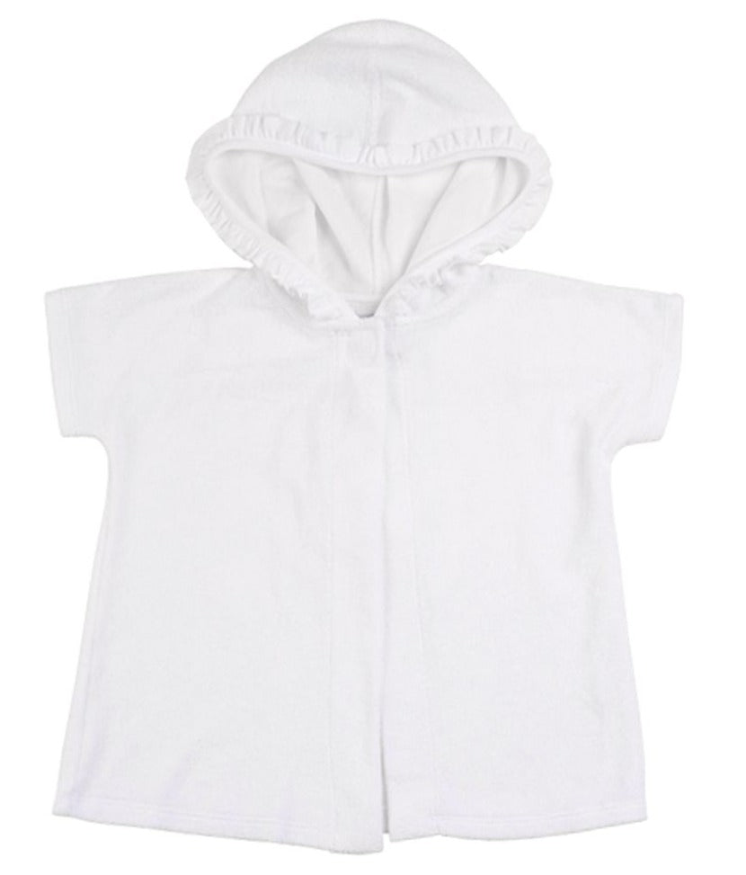 Florence Eiseman Girls Terry Cover- Up With Ruffled Hood