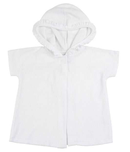 Florence Eiseman Girls Terry Cover- Up With Ruffled Hood