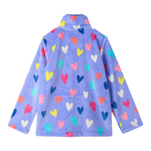 Load image into Gallery viewer, Hatley Confetti Hearts Fuzzy Fleece Zip Up