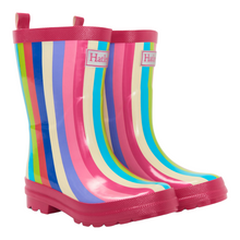 Load image into Gallery viewer, Hatley Rainbow Stripes Shiny Rain Boots