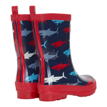 Load image into Gallery viewer, Hatley Hungry Sharks Shiny Rain Boots